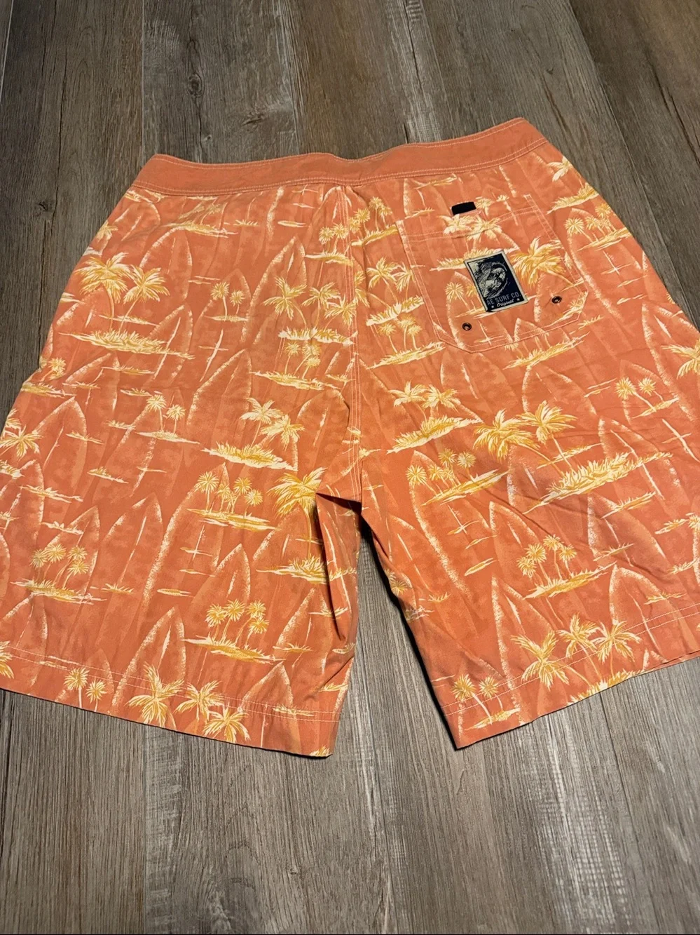American Eagle Outfitters Orange Palm Print Board Shorts